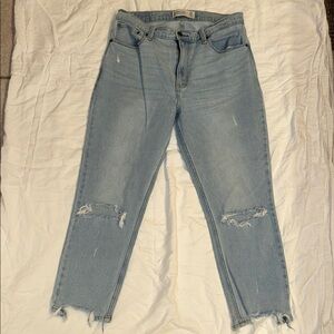 Abercrombie & Fitch Light Blue Cropped Jeans